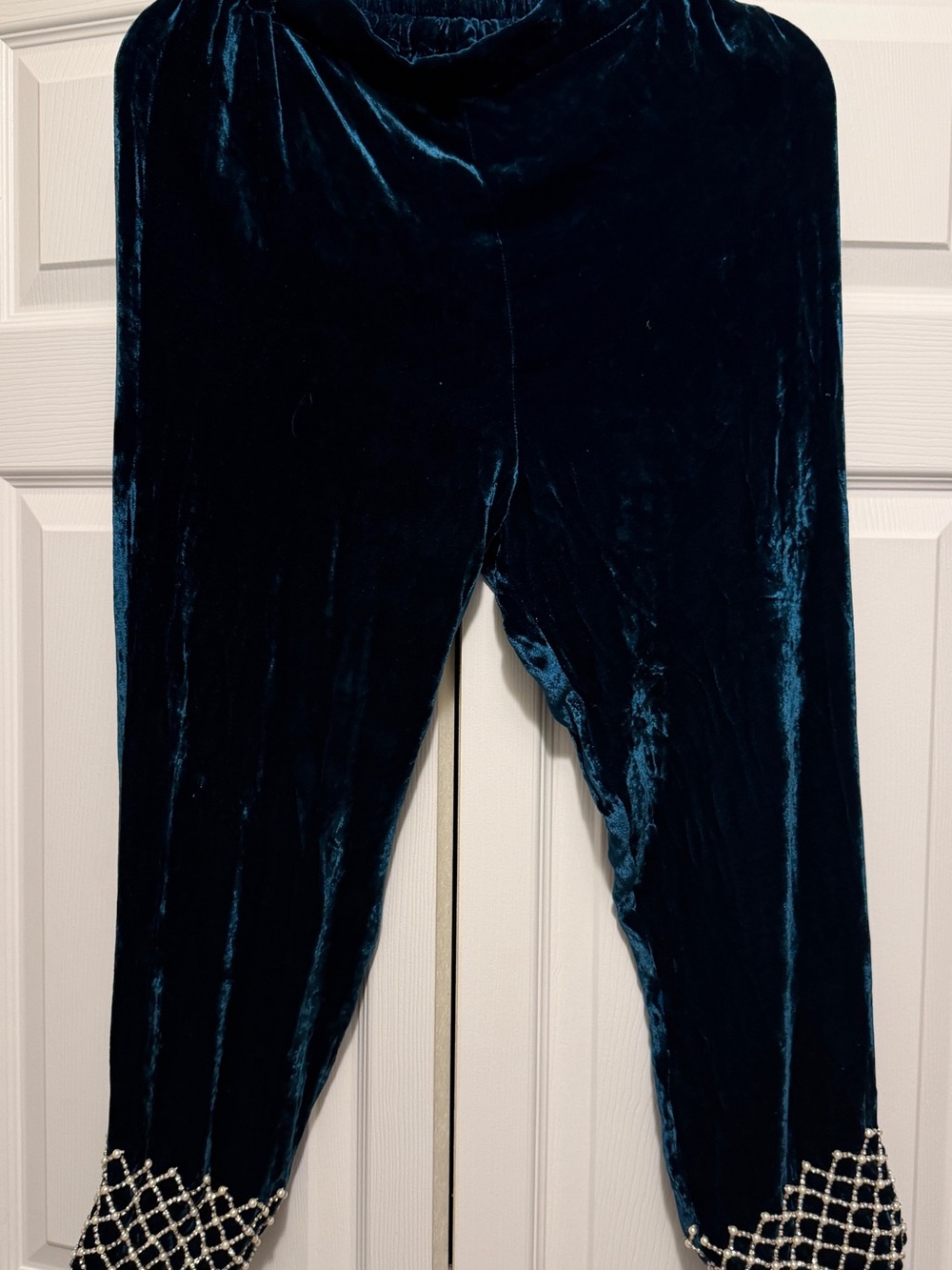 emerald green velvet pants